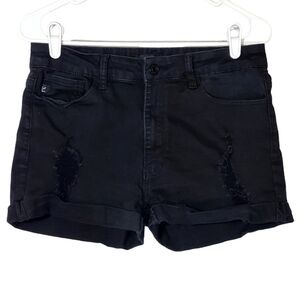 1249 * KanCan Stormy Distressed Cuffed Shorts Black Size 29 Style #KC6036BK